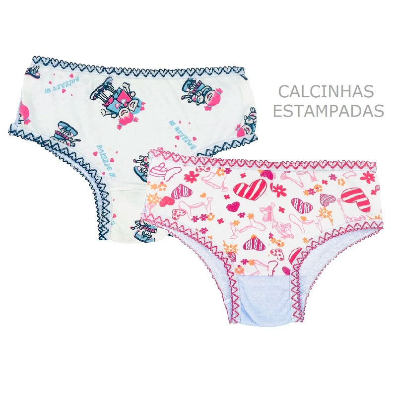 Conjunto de 10 Calcinhas Infantis Coloridas