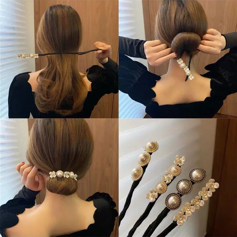 Fazedor de Penteado Elegante com Flor de Pérola