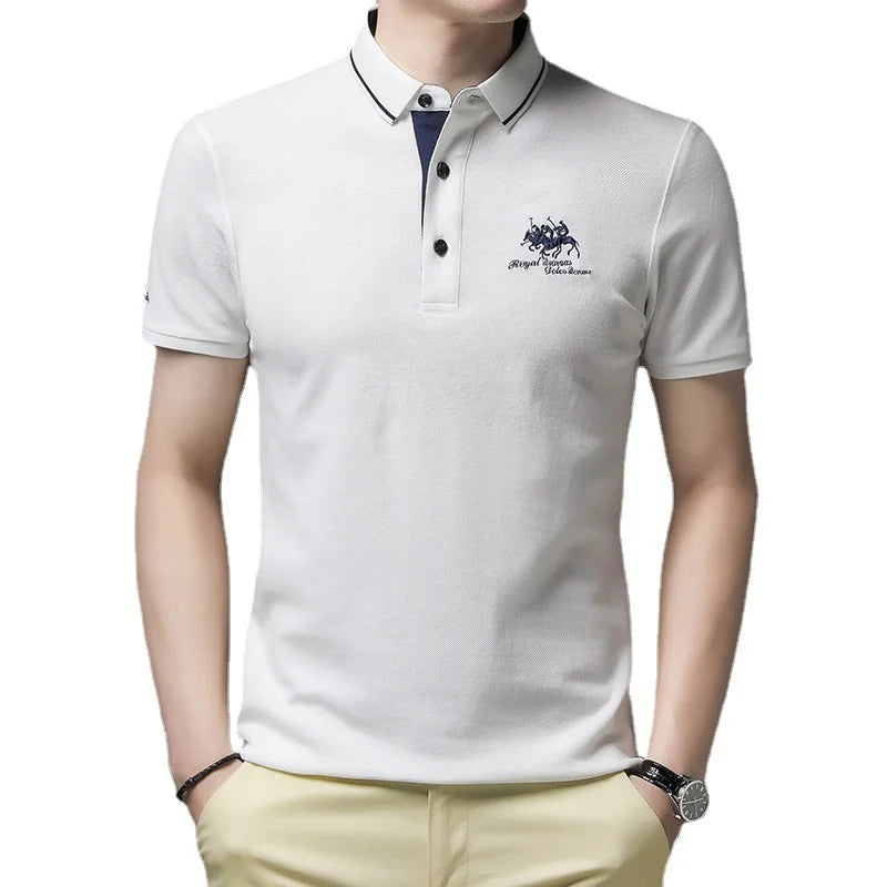 Camiseta Polo Masculina de Algodão Puro