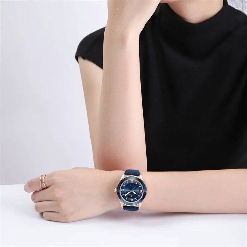 Relógio Feminino NAVIFORCE - Estilo Casual com Pulseira de Couro e Design Elegante