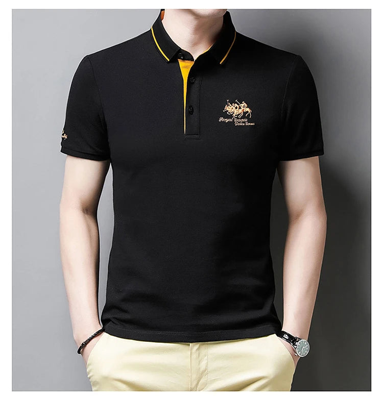 Camiseta Polo Masculina de Algodão Puro